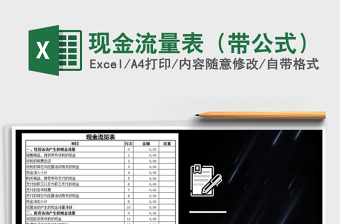 2025年现金流量表（带公式）