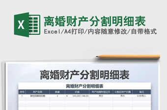 2025年离婚财产分割明细表