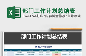 2025年部门工作计划总结表