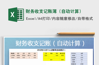 2025年财务收支记账薄（自动计算）