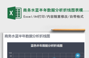 2025年商务水蓝半年数据分析折线图表模板