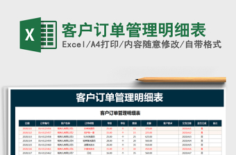 2025年客户订单管理明细表