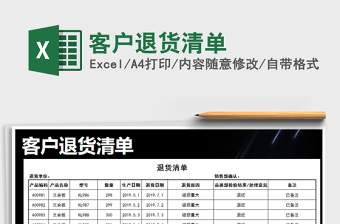 2025年客户退货清单
