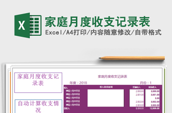 2025年家庭月度收支记录表
