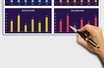 2025年深色背景简约柱形图