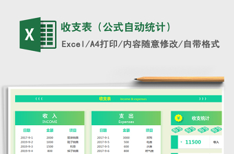 2025年收支表（公式自动统计）