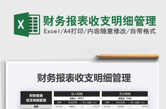 2025年财务报表收支明细管理