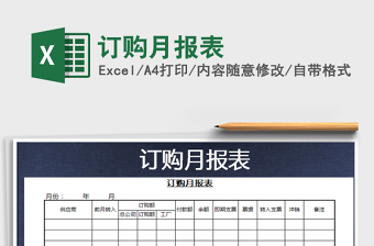 2025年订购月报表