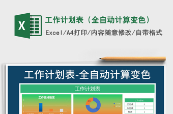 2025年工作计划表（全自动计算变色）