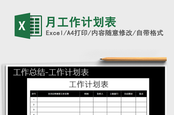 2025年月工作计划表