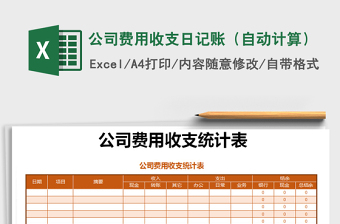 2025年公司费用收支日记账（自动计算）