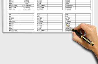 2025年商品信息标签登记表