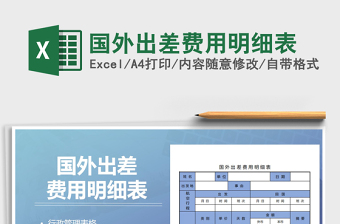 2025年国外出差费用明细表