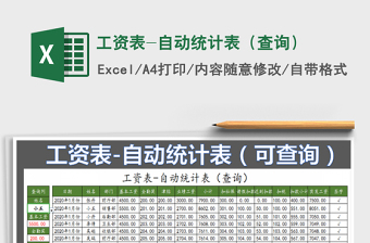 2025年工资表-自动统计表（查询）