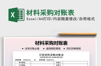 2025年材料采购对账表