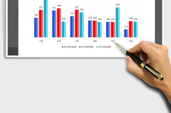 2025年水晶柱形图半年销售业绩分析