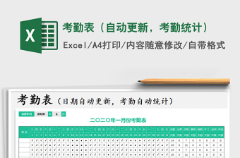 2025年考勤表（自动更新，考勤统计）