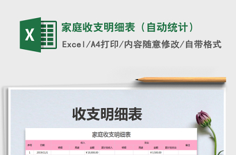2025年家庭收支明细表（自动统计）