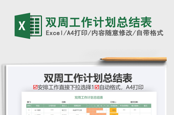 2025年双周工作计划总结表