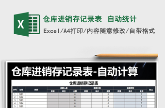 2025年仓库进销存记录表-自动统计