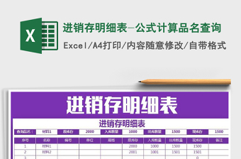 2025年进销存明细表-公式计算品名查询