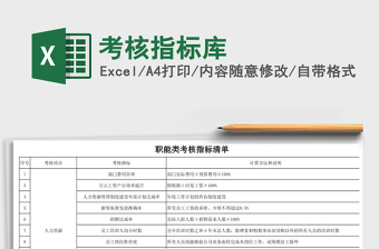 2025年考核指标库