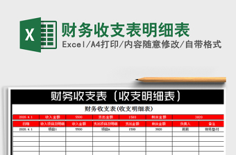 2025年财务收支表明细表
