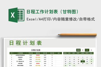 2025年日程工作计划表（甘特图）