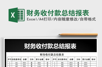 2025年财务收付款总结报表