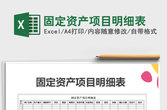 2025年固定资产项目明细表