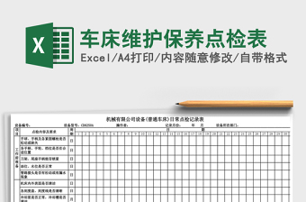 2025年车床维护保养点检表
