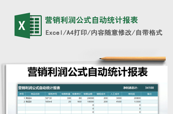 2025年营销利润公式自动统计报表