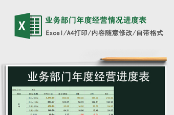 2025年业务部门年度经营情况进度表