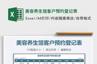 2025年美容养生馆客户预约登记表