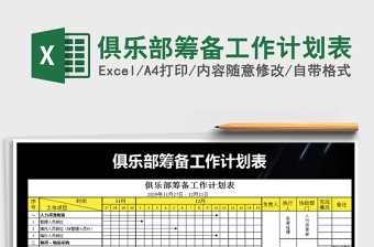 2025年俱乐部筹备工作计划表