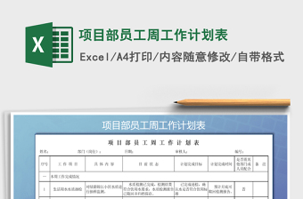 2025年项目部员工周工作计划表