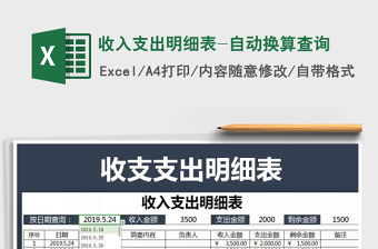 2025年收入支出明细表-自动换算查询