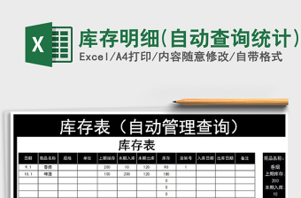 2025年库存明细(自动查询统计)