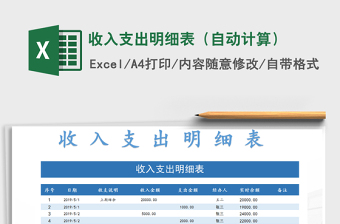 2025年收入支出明细表（自动计算）