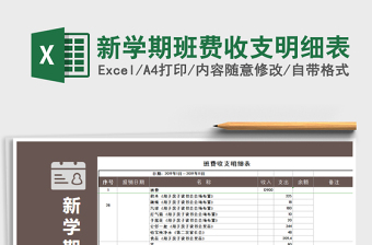 2025年新学期班费收支明细表