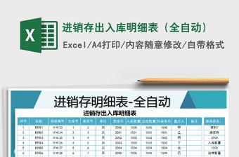 2025年进销存出入库明细表（全自动）