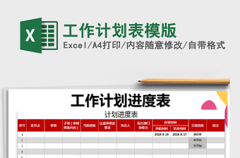 2025年工作计划表模版