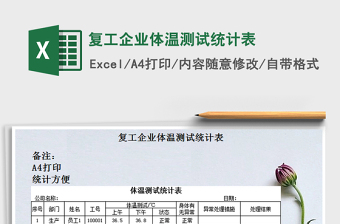 2025年复工企业体温测试统计表