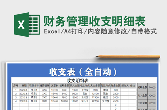 2025年财务管理收支明细表