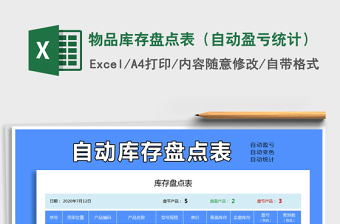 2025年物品库存盘点表（自动盈亏统计）