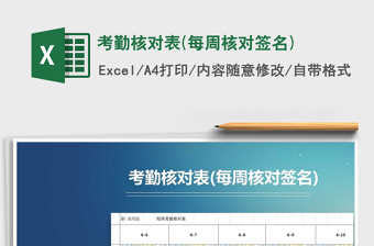 2025年考勤核对表(每周核对签名)