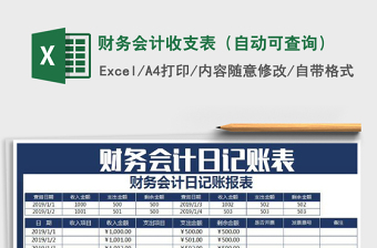 2025年财务会计收支表（自动可查询）