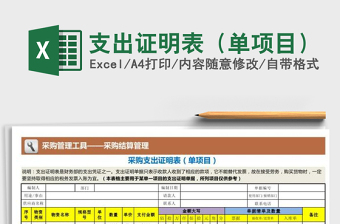 2025年支出证明表（单项目）