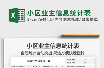 2025年小区业主信息统计表