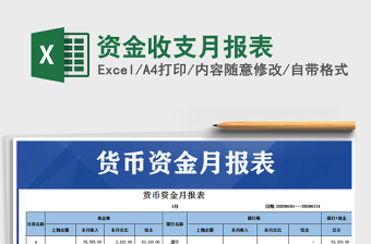 2025年资金收支月报表